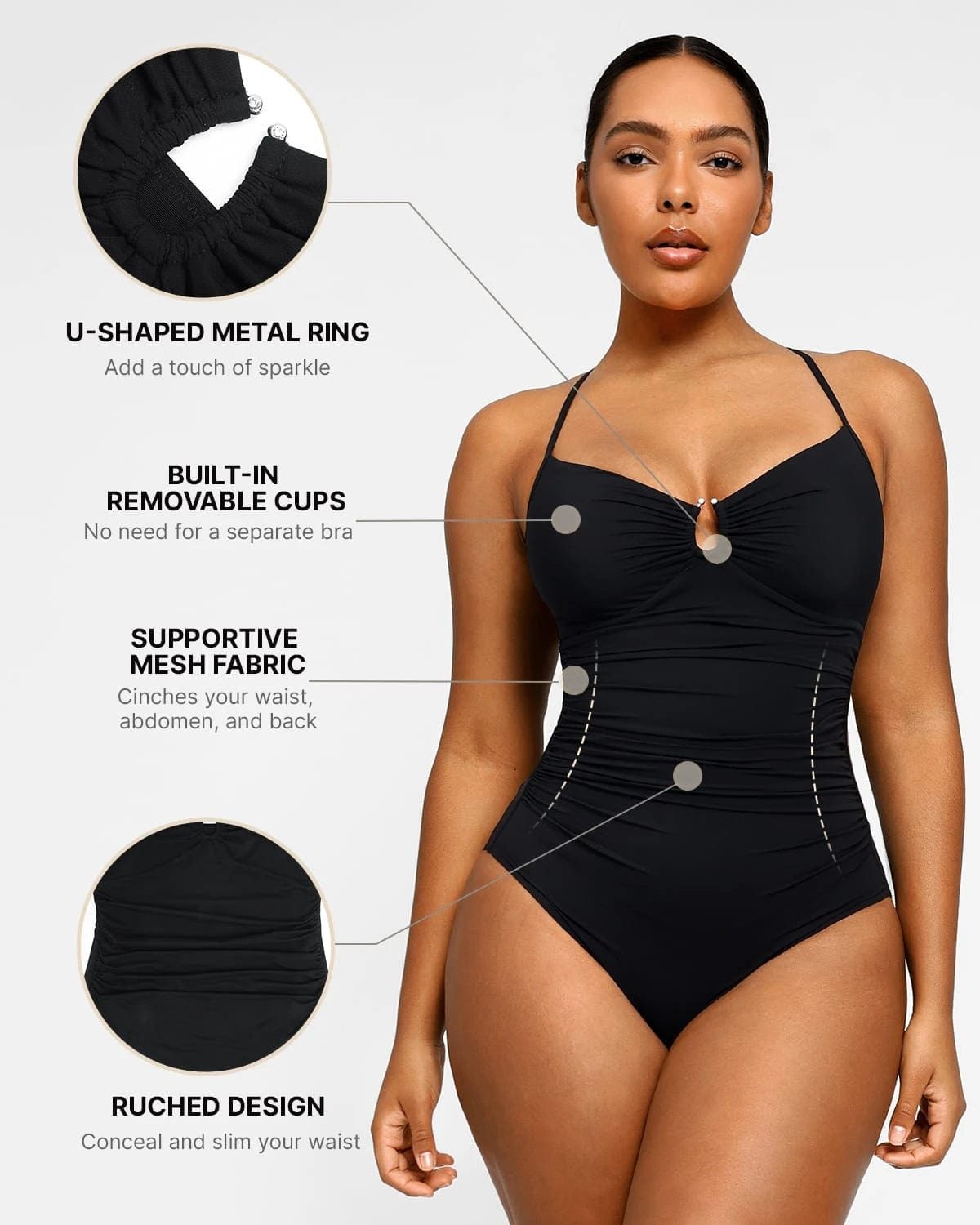 Smart Sculpt™ U-Ring Cut Out Shaping Swimsuit