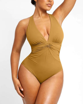 Smart Sculpt™ Ruched Twist-Front Shaping Swimsuit