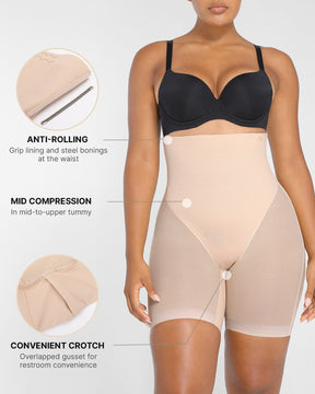 BOOT-YEAH™ MeshSmooth™ High-Waisted Mid Thigh Short
