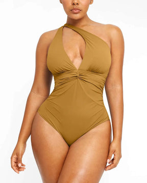 Smart Sculpt™ Ruched Twist-Front Shaping Swimsuit