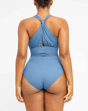Smart Sculpt™ Ruched Twist-Front Shaping Swimsuit