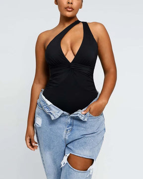 Smart Sculpt™ Ruched Twist-Front Shaping Swimsuit