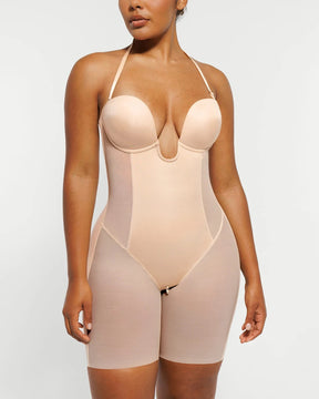 BOOT-YEAH™ MeshSmooth™ Deep Plunge Bodysuit