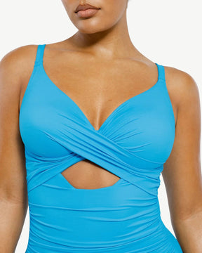 Smart Sculpt™ Ribbed Cutout-Front Shaping Swimsuit