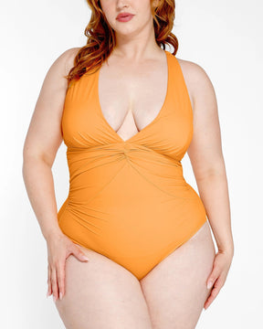 Smart Sculpt™ Ruched Twist-Front Shaping Swimsuit