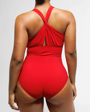 Smart Sculpt™ Ruched Twist-Front Shaping Swimsuit